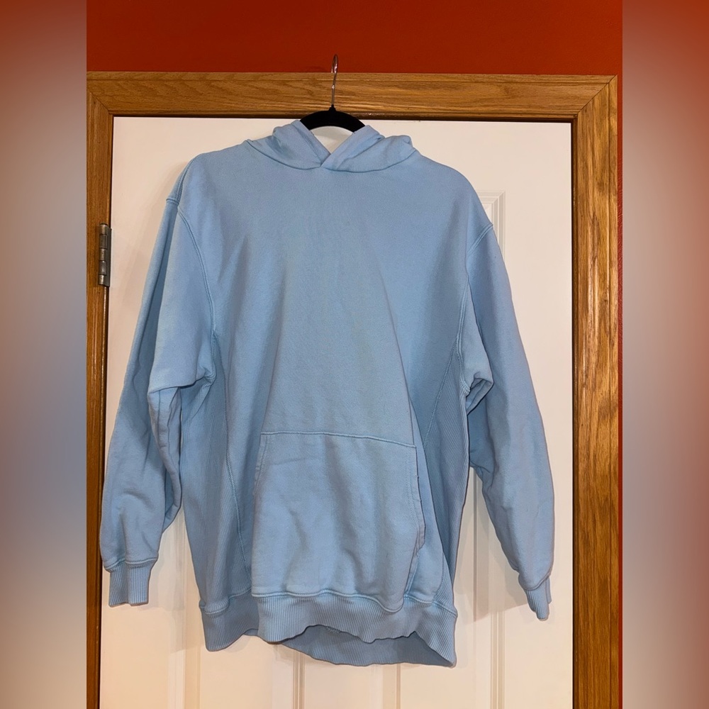 Aerie Light Blue Oversized Hoodie Sweatshirt Size Small